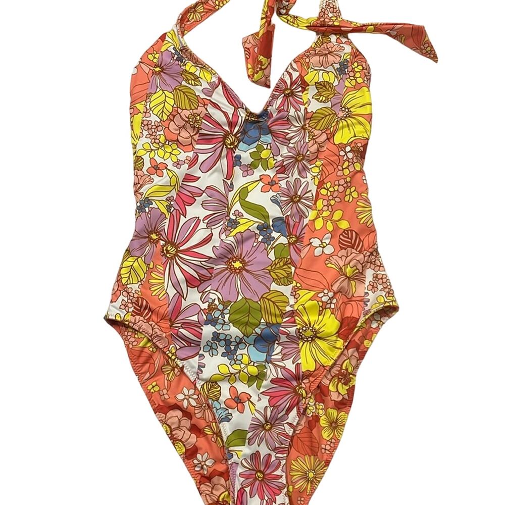 Sanctuary Bathing Suit Reversible 1 piece Small Swim Padded Cup Wire Free